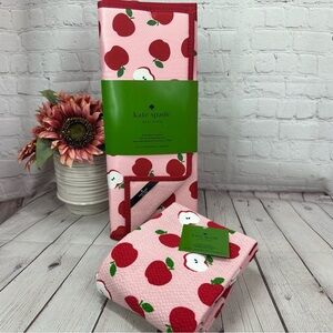 NWT Kate Spade  Apple Kitchen Towels and drying mat set countryside coquette